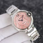 TW Factory Ballon Bleu de Cartier 33*10mm NH05 Movement Pink/White Face SS Band Watch